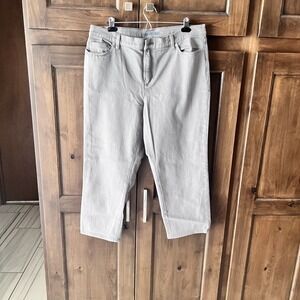 LANDS END-W#omen's Gray‎ 5 Pocket Jeans Size 18P